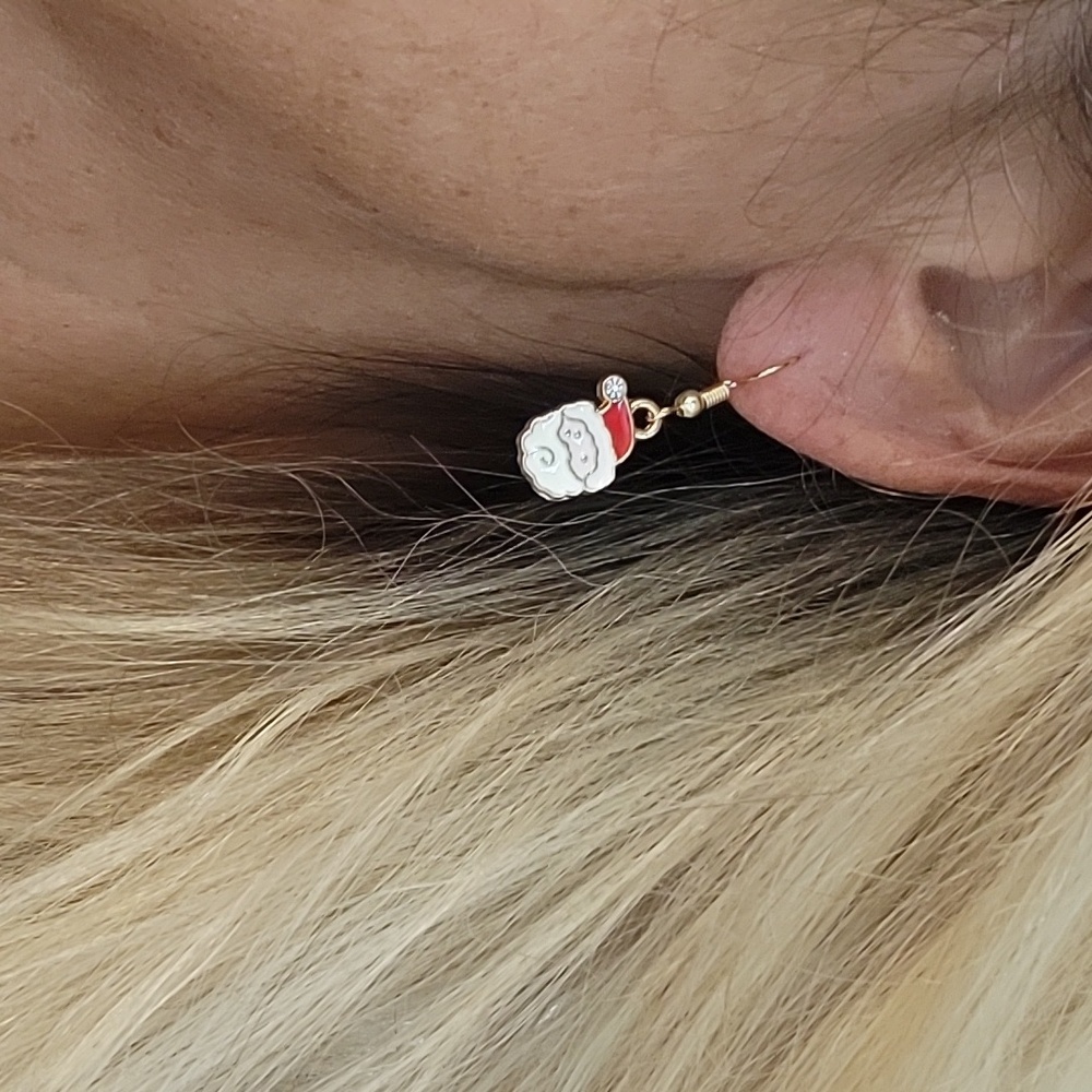 TINY CHRISTMAS CHARM EARRINGS - Picture 3 of 5